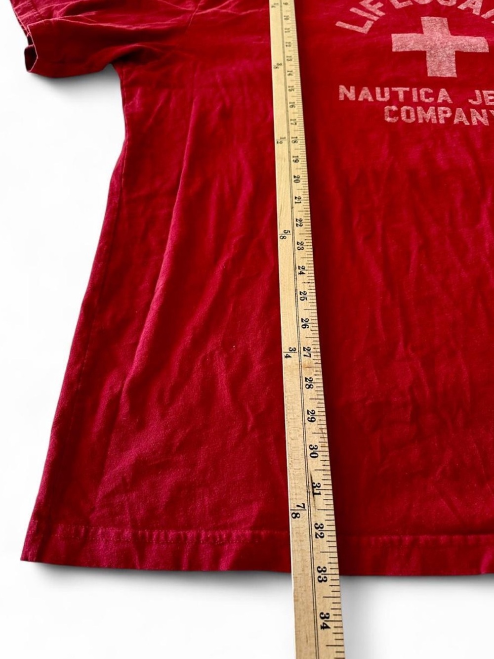 Nautica Lifeguard Graphic Tee Oversized Red Surf Rescue Cotton Y2K Streetwear 3X - Picture 6 of 6